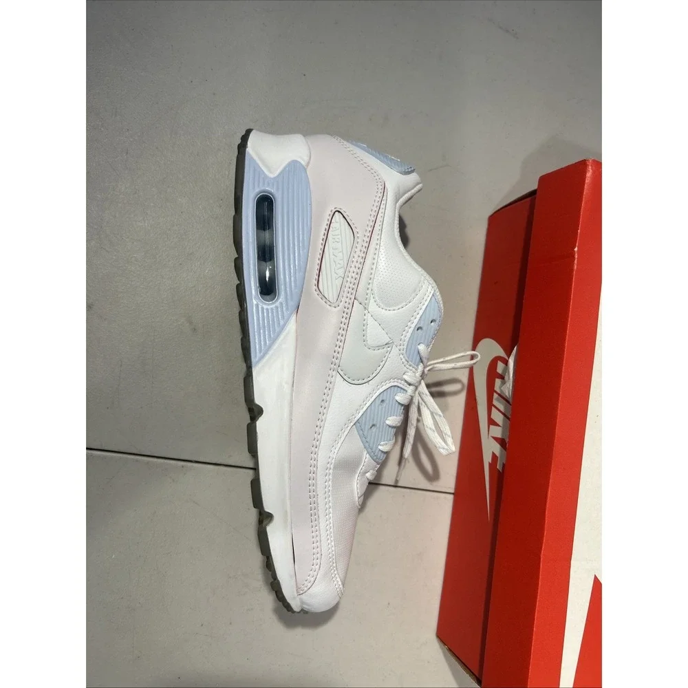Nike Air Max 90 DIY Flare CW5569-100 - White Hydrogen Blue Bright Crimson 12 US